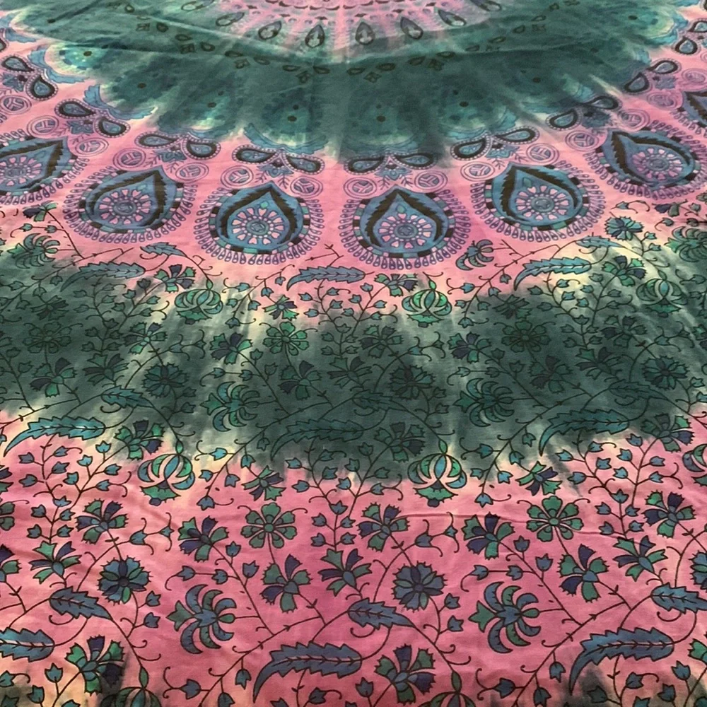 Handcrafted Boho Chic Tapestry. Measures 78” X 52”